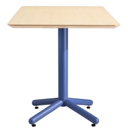 Mesa COLMAR, azul, tapa de contrachapado revestido con HPL, color natural