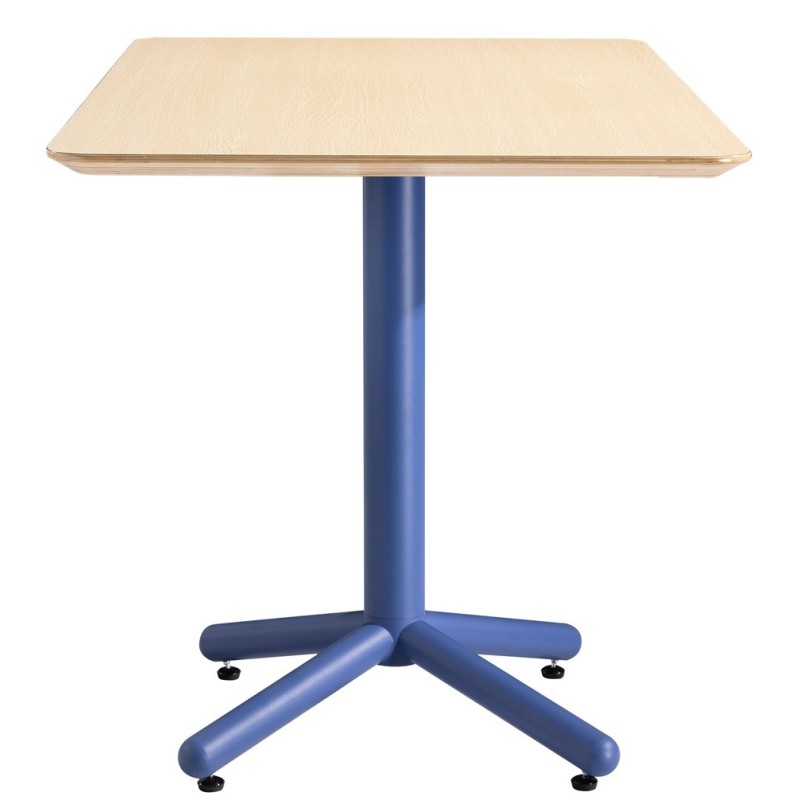 Mesa COLMAR, azul, tapa de contrachapado revestido con HPL, color natural