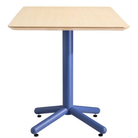Mesa COLMAR, azul, tapa de contrachapado revestido con HPL, color natural