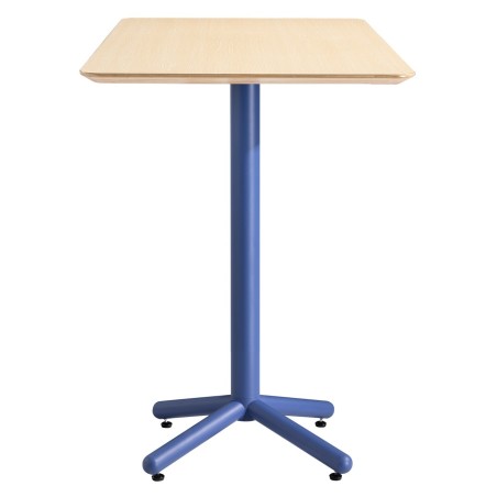 Mesa COLMAR, alta, azul, tapa de contrachapado revestido con HPL, color natural