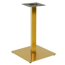 Base de mesa TROCADERO 72DO, acero inoxidable, dorada, base de acero de 8 mm. 45 x 45 cms