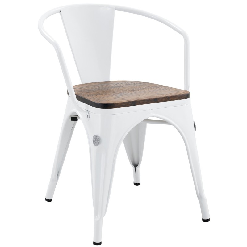 Sillón TOL EK WOOD, acero, blanco