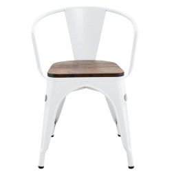 Sillón TOL EK WOOD, acero, blanco