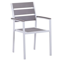 Sillón GARIBALDI, apilable, metal blanco