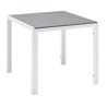 Mesa GARIBALDI, metal blanco, tablero polywood gris