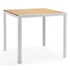 Mesa GARIBALDI, metal blanco, tablero polywood amarillo