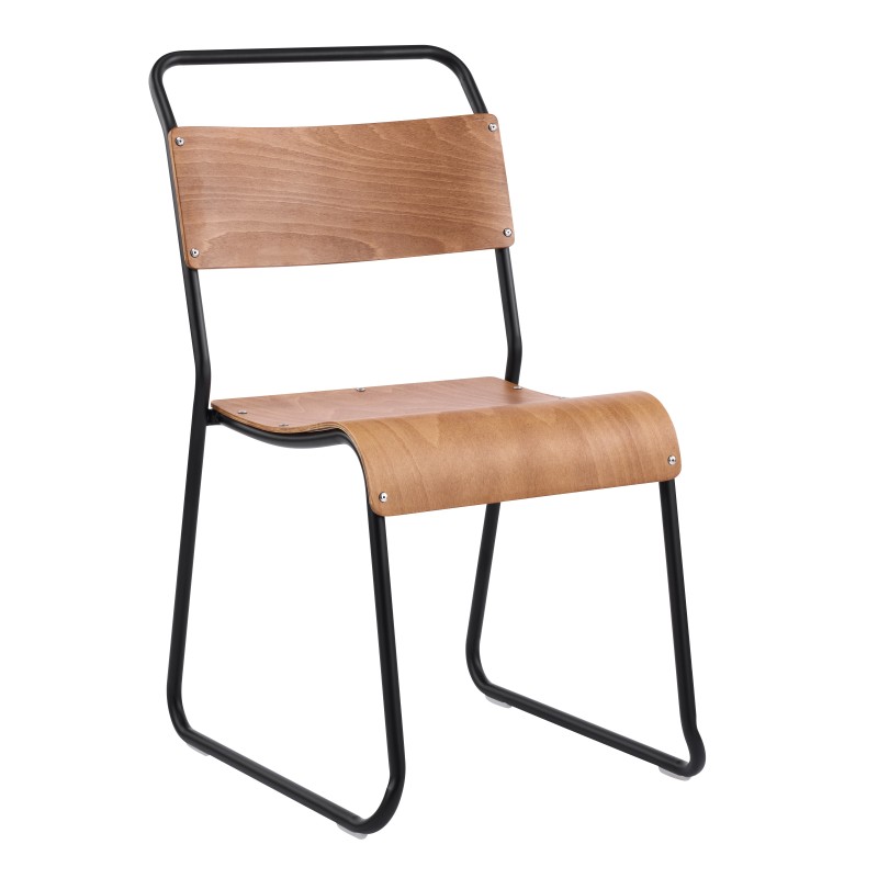 Silla LIVERPOOL, apilable, negra