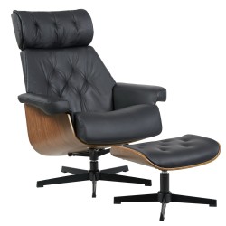 Butaca con ottoman EUROPA, madera, metal