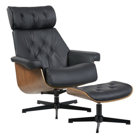 Butaca con ottoman EUROPA, madera, metal