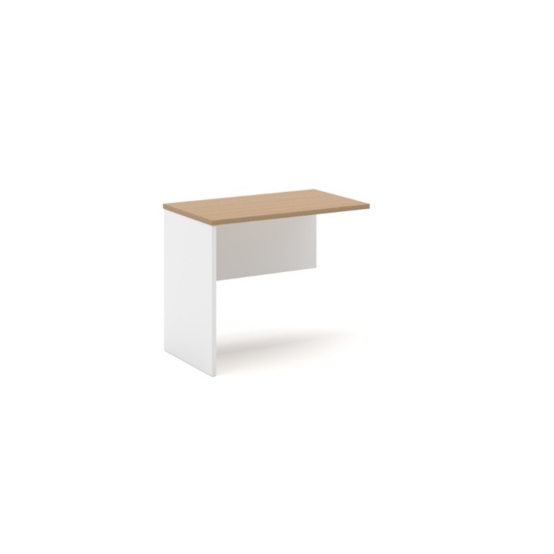Ala de mesa de oficina VOLPI 80, blanco y roble