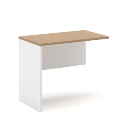 Ala de mesa de oficina VOLPI 80, blanco y roble
