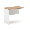 Ala de mesa de oficina VOLPI 80, blanco y roble