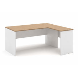 Ala de mesa de oficina VOLPI 80, blanco y roble