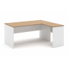 Ala de mesa de oficina VOLPI 80, blanco y roble
