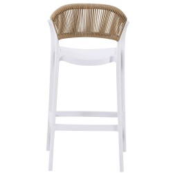 Taburete IBIZA, apilable, tratamiento anti UV, polipropileno blanco