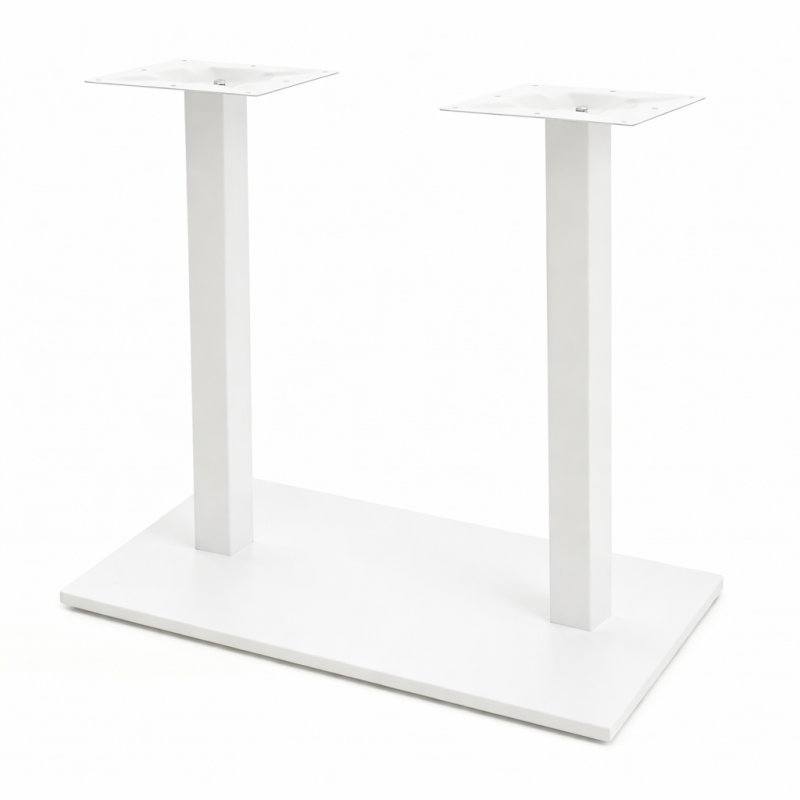 Base de mesa BEVERLY, rectangular, tubo cuadrado, blanca, base de 70 x 40 cms
