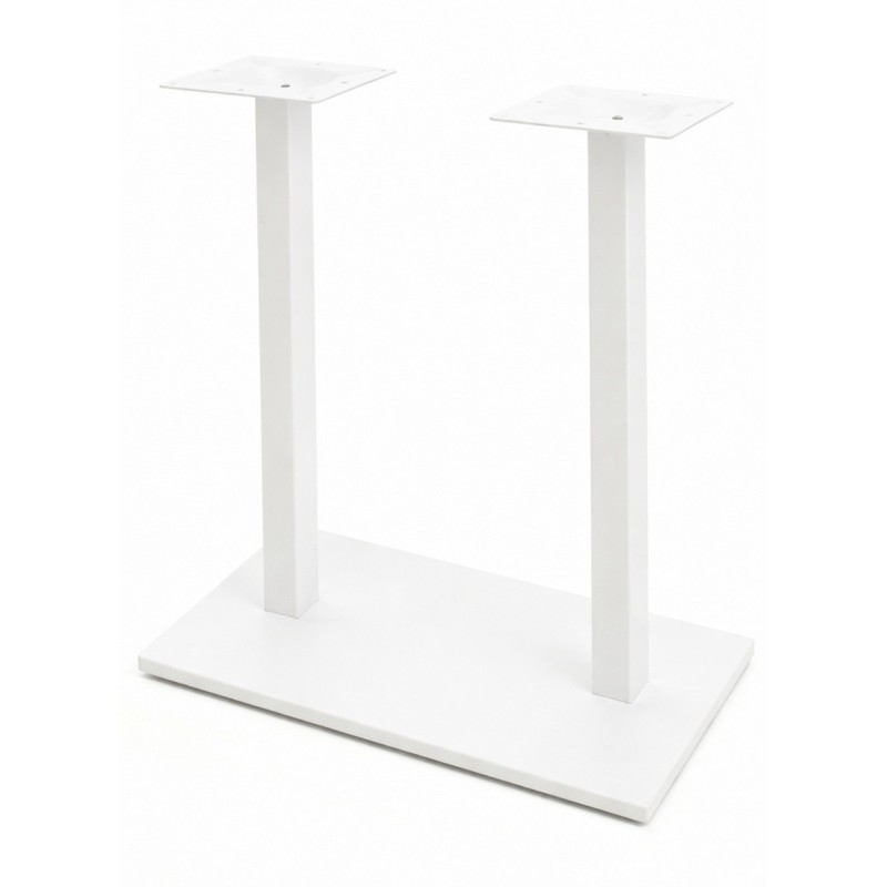 Base de mesa BEVERLY, alta, rectangular, tubo cuadrado, blanca, base de 70 x 40 cms