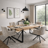 Mesa JENA, metal negro, tapa DM bilaminado roble claro