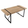 Mesa JENA, metal negro, tapa DM bilaminado roble claro