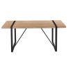 Mesa JENA, metal negro, tapa DM bilaminado roble claro