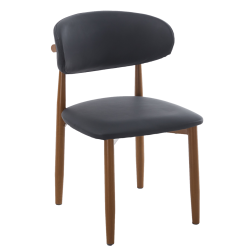Silla DACHAU, metal acabado de color madera