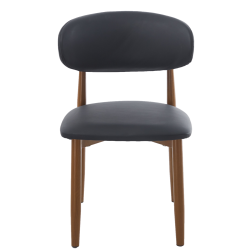 Silla DACHAU, metal acabado de color madera
