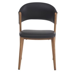 Silla CALABRIA, metal acabado de color madera