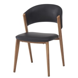 Silla CALABRIA, metal acabado de color madera
