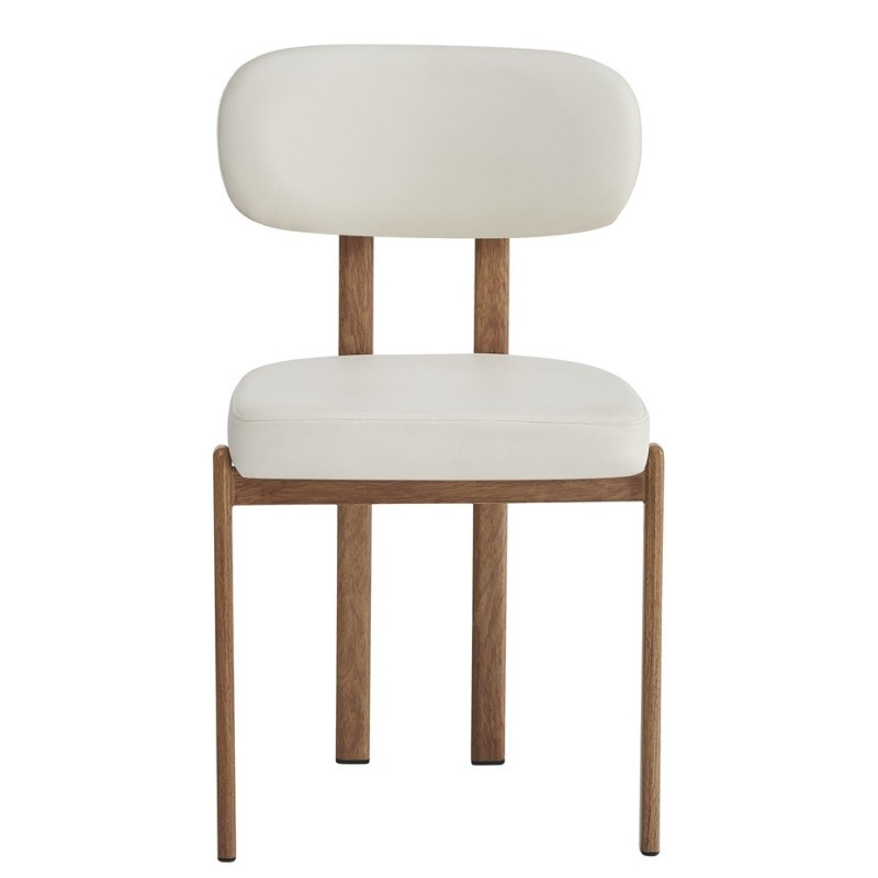 Silla MESINA, metal acabado de color madera