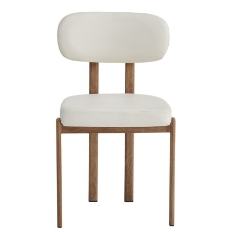 Silla MESINA, metal acabado de color madera