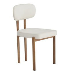 Silla MESINA, metal acabado de color madera