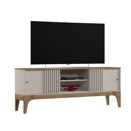 Mueble TV FLORENCIA, blanco roto y cedro
