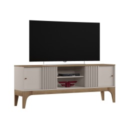 Mueble TV FLORENCIA, blanco roto y cedro