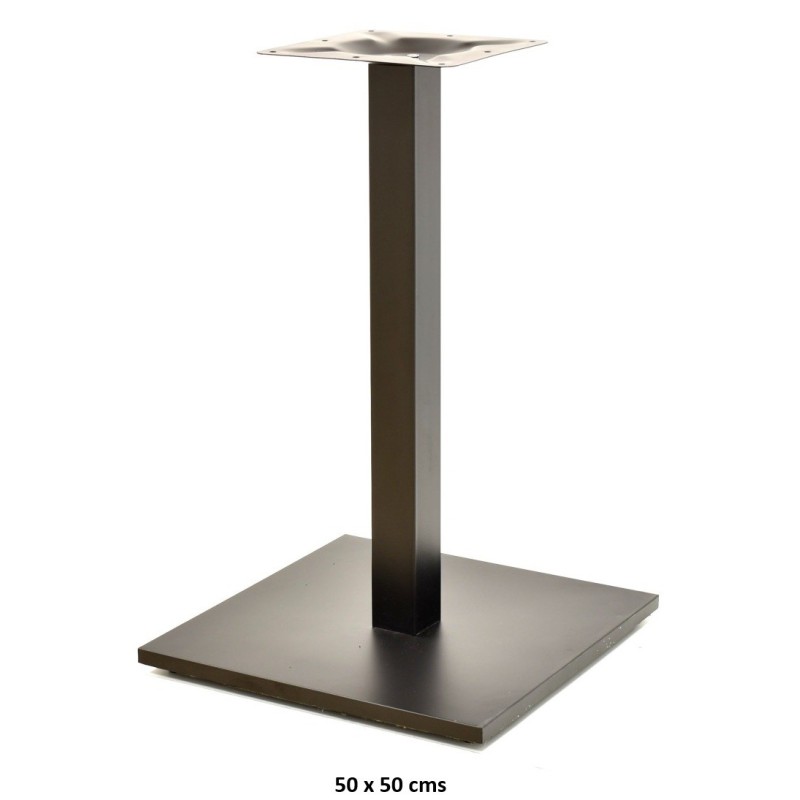 Base de mesa BEVERLY 50C, tubo cuadrado, negra, base de 50 x 50 cms