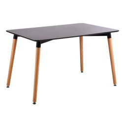 Mesa NURY (SU), madera, tapa lacada negra