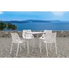 Mesa FERAY NEW, apilable, epoxi gris, tablero fenólico blanco