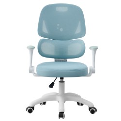 Silla de estudio CHAMONIX, blanca, brazos, ergonómica, regulación de altura