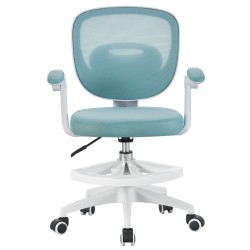 Silla de estudio JOLIVET, blanca, brazos, ergonómica, regulación de altura