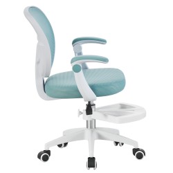 Silla de estudio JOLIVET, blanca, brazos, ergonómica, regulación de altura