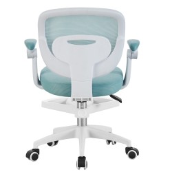 Silla de estudio JOLIVET, blanca, brazos, ergonómica, regulación de altura