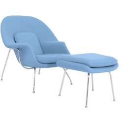 Sillón con ottoman WOW, fibra de vidrio, acero inoxidable
