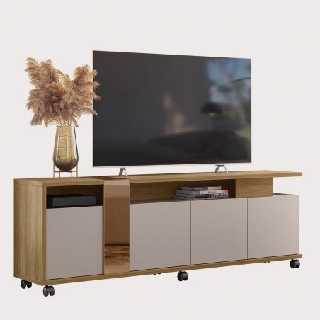 Mueble TV NEW CRISTAL, miel y cacao