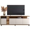 Mueble TV NEW CRISTAL, nogal y blanco roto