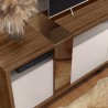 Mueble TV NEW CRISTAL, nogal y blanco roto