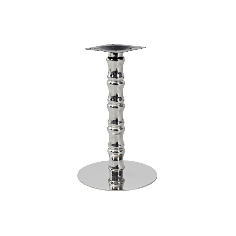 Base de mesa KARNAK, acero inoxidable, acabado espejo, base 45 cms diámetro