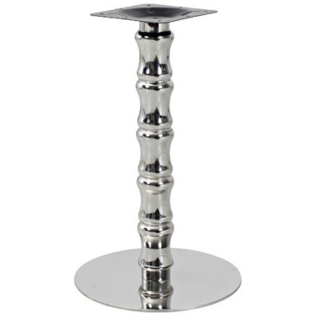 Base de mesa KARNAK, acero inoxidable, acabado espejo, base 45 cms diámetro