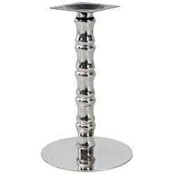 Base de mesa KARNAK, acero inoxidable, acabado espejo, base 45 cms diámetro