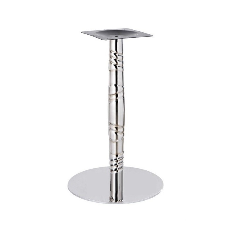 Base de mesa LUXOR, acero inoxidable, acabado espejo, base 45 cms diámetro