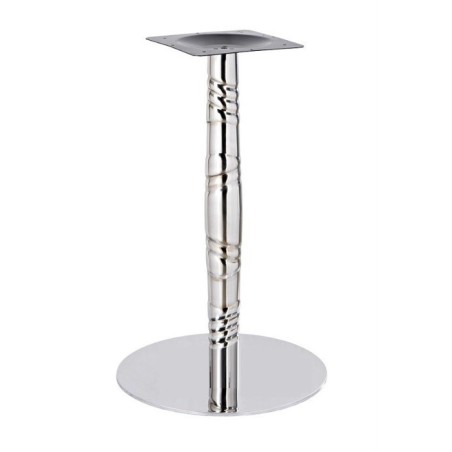 Base de mesa LUXOR, acero inoxidable, acabado espejo, base 45 cms diámetro