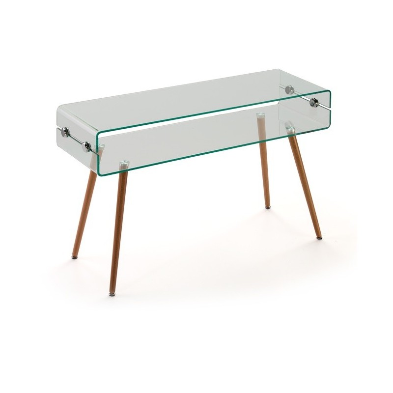 Consola HOLANDA-120TR, madera, cristal